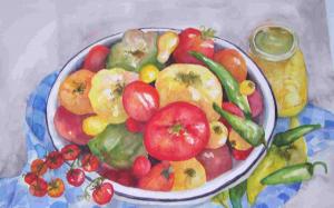 Watercolor Artist Sandy Collier In Food Show